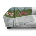 thumbnail image 3 of Camper Soft Flannel Fleece Throw Blanket, Cartoon Tent and Hippie Style Caravan in the Mountains Countryside Activities, Cozy Plush for Indoor and Outdoor Use, 70" x 90", Multicolor, by Ambesonne, 3 of 6