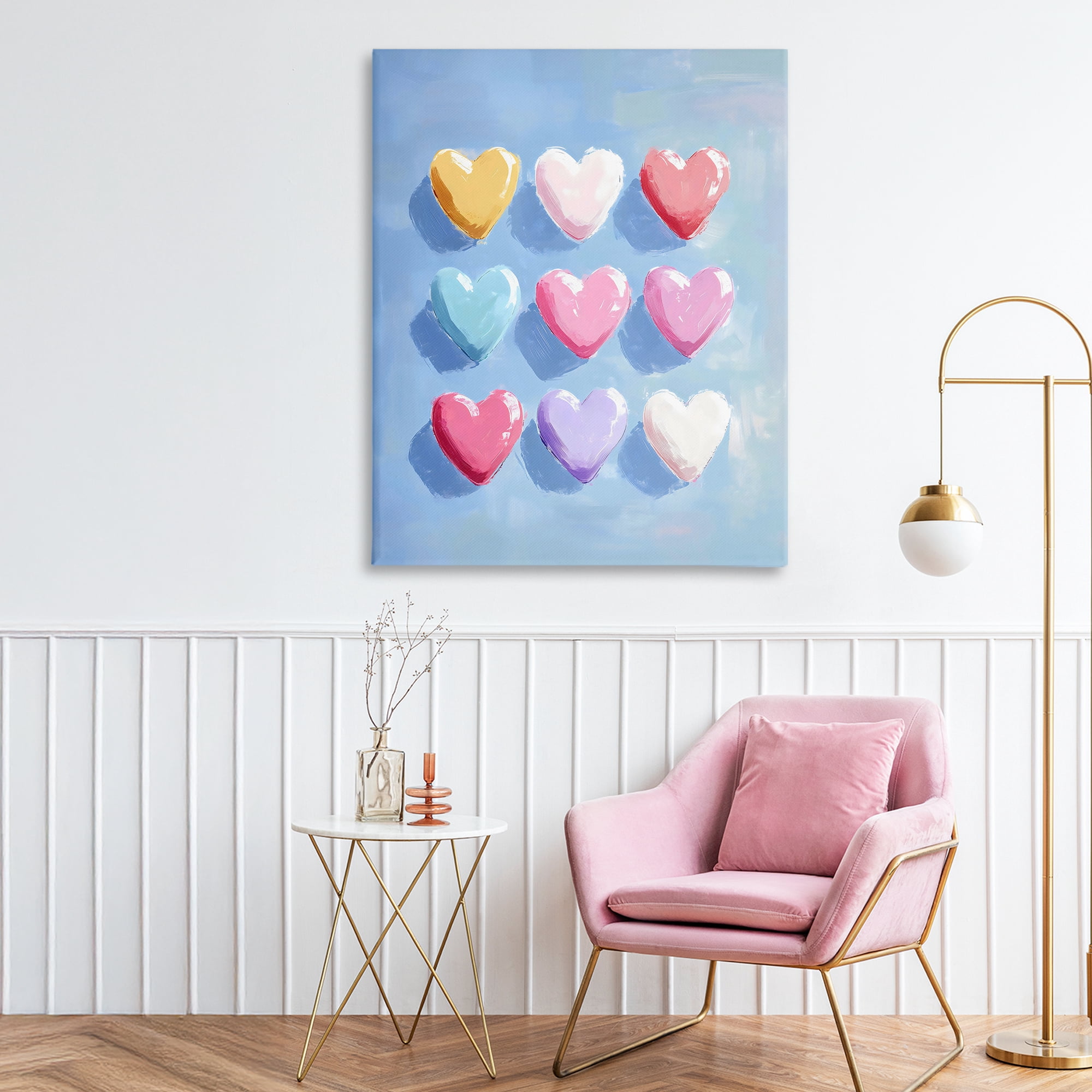 Stupell Industries Pastel Heart Grid Canvas Wall Art, design by The Prints Vibe