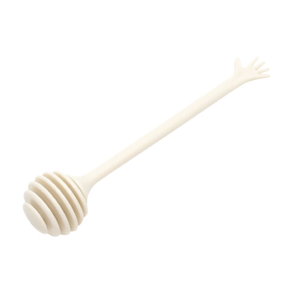 Silicone Honey Dipper Sticks, Spiral Design Non-Drip Honey Spoon with Jar Stirring Rod, Food-Grade BPA Free Dispenser for Syrup, Jam & Beverages,White