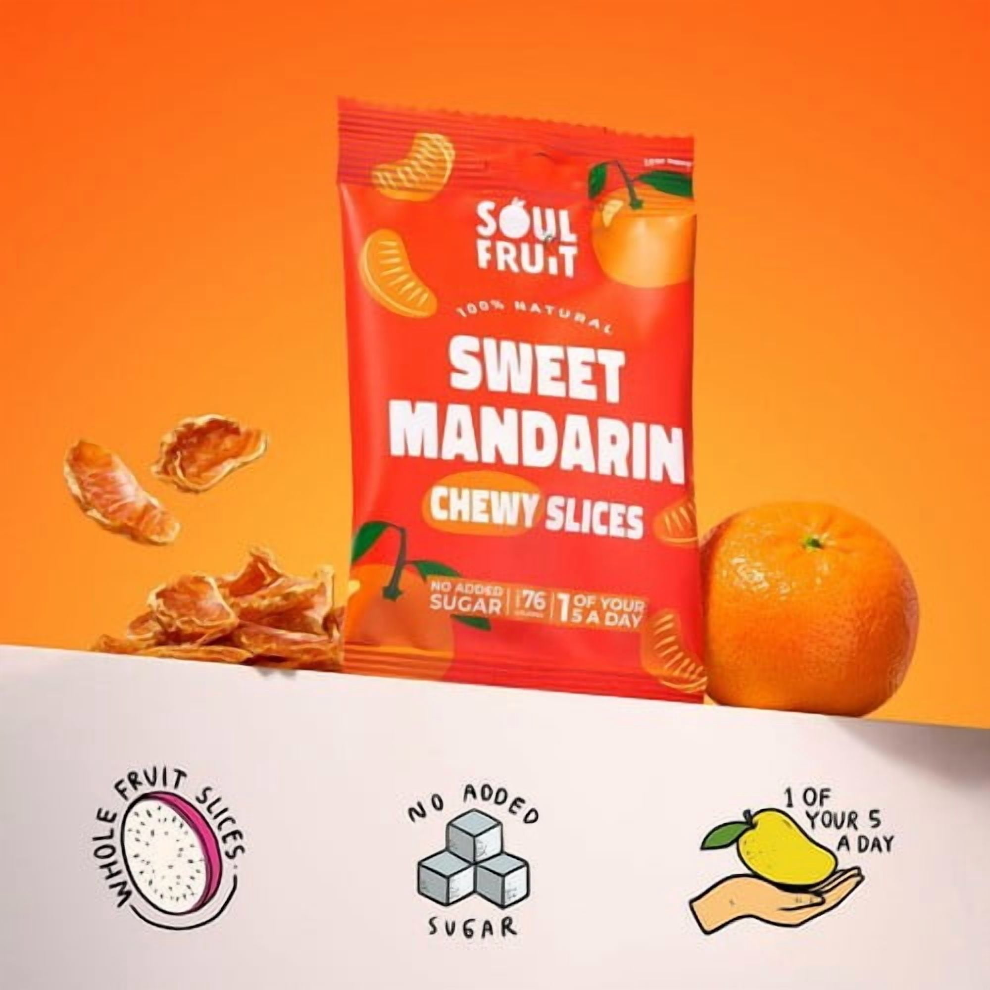 Soul Fruit Soft Dried Mandarin 25g, British Import (Pack of 2)