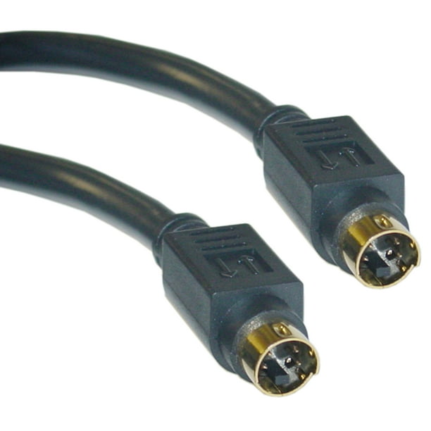 Offex Câble Vidéo S Connecteur MiniDin4 Mâle, Plaqué Or, 6 Pieds