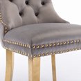 thumbnail image 5 of JAMPOOCA Modern Velvet Dining Chair Set of 2, Upholstered Accent Side Chair with Golden Stainless Steel Plating Legs for Dining Room Living Room, Gray, 5 of 9