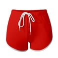 thumbnail image 4 of KHONTS Women's Athletic Shorts Running Color Block Mini Shorts Gym Home Pjs Pants with Pockets and Drawstring Red XL, 4 of 7