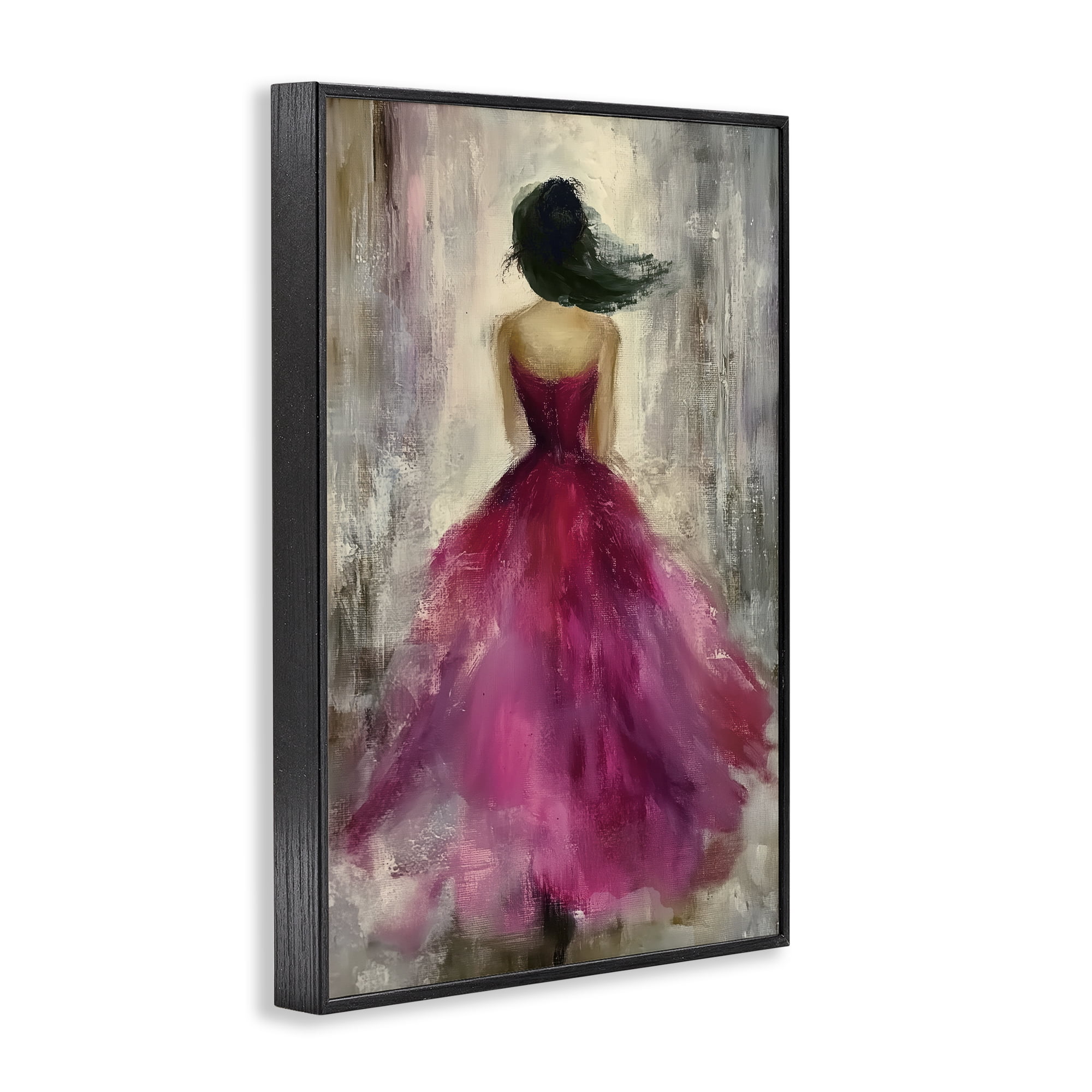 After Midnight Girl in Gown Black Framed Giclee Art, design by Annabelle Hall