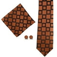 thumbnail image 3 of Synzerm Mens Ties Set Stripe Plaid Ties for Men and Pocket Square Cufflinks Formal Silk Necktie Wedding Business, 3 of 3