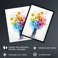 thumbnail image 2 of Artery8 Rainbow Colour Flower Bouquet in Glass Vase For Living Room Large Wall Art Poster Print Thick Paper 18X24 Inch, 2 of 5