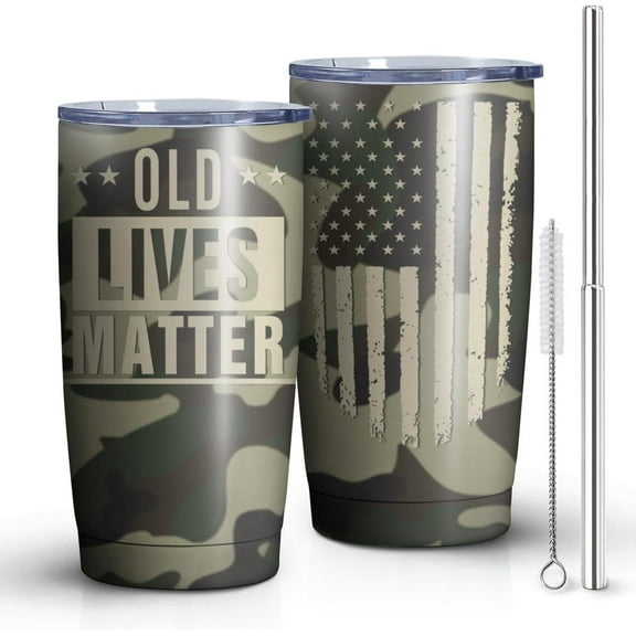 Old Lives Matter Tumbler for Mens 50th 60th 70th 80th Birthday Gift,Stainless Steel Coffee Mug 20 oz