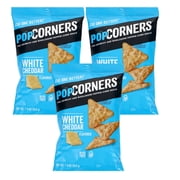 Popcorners Popped Corn Snacks, White Cheddar Flavor Gluten Free, No Artificial Flavors Air Popped Corn Chips for Kids Adults Lunchbox Lunch Travel Pantry Stock On the Go Snacking 1.7oz Pack of 3