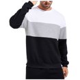 thumbnail image 5 of gbyLJF Men's Pullover Hoodies Plaid Jacquard Long Sleeve Drawstring Fashion Colorblock Tops Casual Hooded Sweatshirts with Kanga Pockets, 5 of 7
