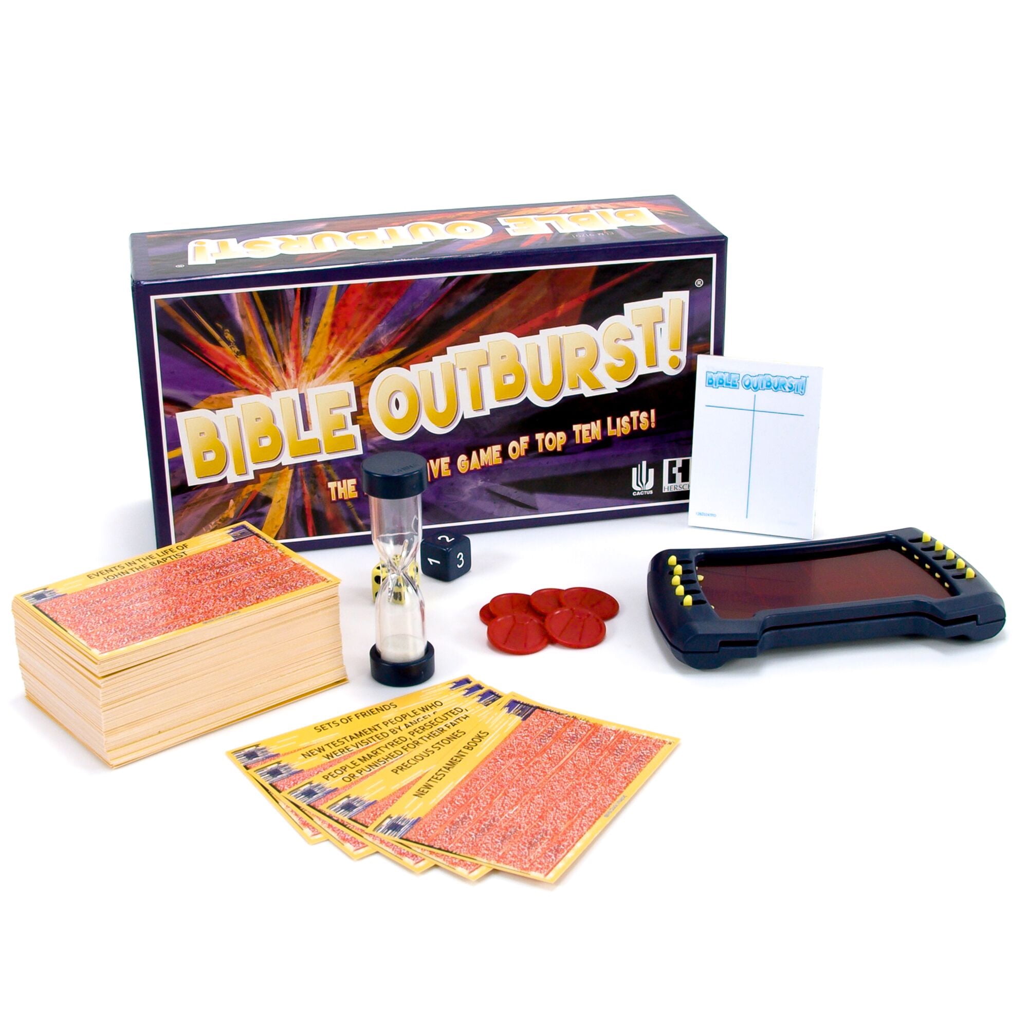 Cactus Games - Bible Outburst, the Explosive Game of Top Ten Lists, Board Game, 2+ Players, Ages 8+
