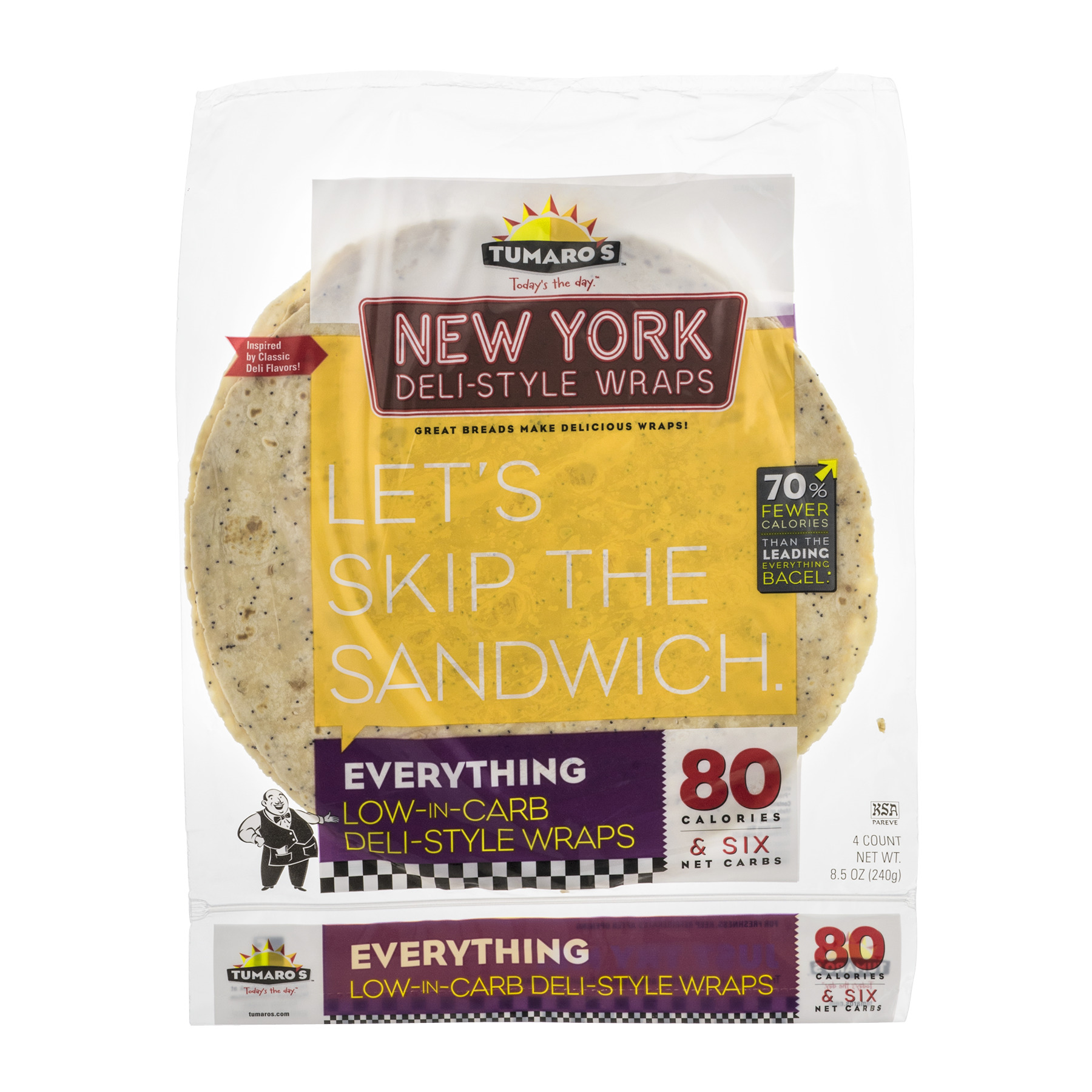 Tumaros Tumaros LowInCarb Wraps, 4 ea