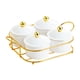 thumbnail image 3 of Bandeja dividida para frutos secos, platos de serpiente de rejillas múltiples, plato de nueces de lujo con tapa, platos para servir divididos para 4 rejillas, 3 of 8