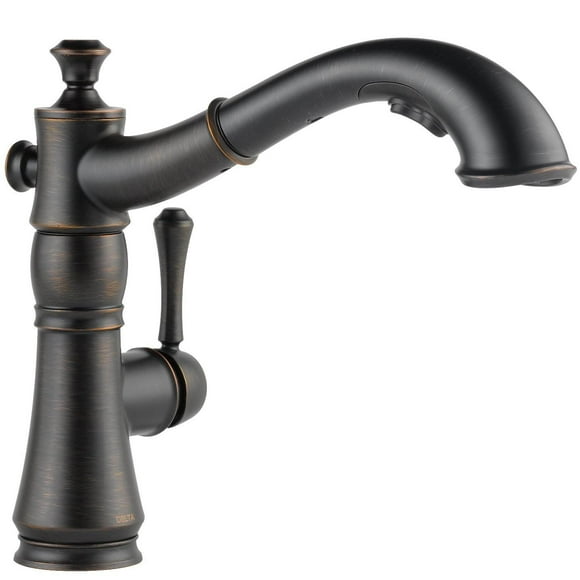 Delta Faucets Cassidy Single Handle Pull-Out Kitchen Faucet, Venetian Bronze