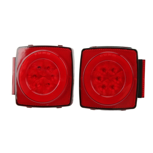 Trailer Stop Lamp, High Brightness Red 12V Energy Saving Trailer Tail Lights Square Plastic 2 Pcs for Campervans for Utility Trailers
