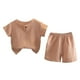 thumbnail image 1 of Odeerbi 1-8 Años Niños Trajes de Verano Algodón Lino Manga Corta Tops Pantalones Cortos Conjunto de Dos Piezas, 1 of 4
