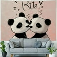 thumbnail image 4 of Orinice Panda Bears Hearts Cute and Funny Tapestry Wall Hanging Unique Style Graphic Tapestries Home Wall Decor Art for Living Room Bedroom Apartment Farmhouse Dorm 40x60inch, 4 of 6