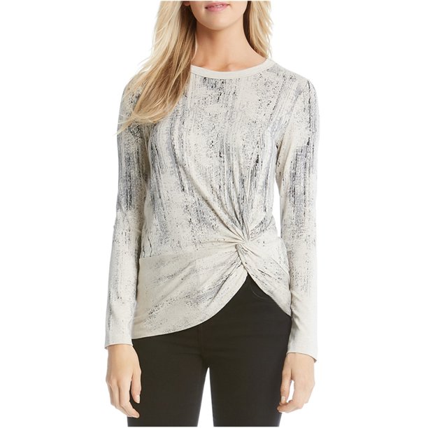 Blusa de Jersey Karen Kane con giro abstracto para mujer Beige Mediana Pull-over