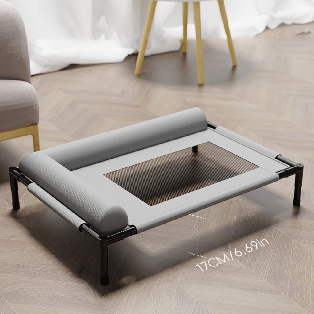Chew Resistant Elevated Dog Bed Outdoor Cooling Cot With Steel Frame Breathable Mesh Washable For Small to Medium Dog