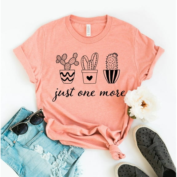Just One More Plant T-shirt Women's Succulent Tee Gardening Shirts Farmer Top Nature Lover Gift Botanical Tshirt Plant Lady Shirt