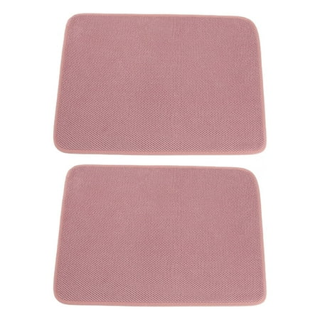 

VERMON Drying Pad 2Pcs Drying Pad Great Water Absorption Microfiber Quick Drying Easy to Clean Counter Drainer Pads Kitchen Supplies