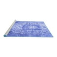 thumbnail image 2 of Ahgly Company Machine Washable Indoor Round Medallion Blue Traditional Area Rugs, 7' Round, 2 of 4
