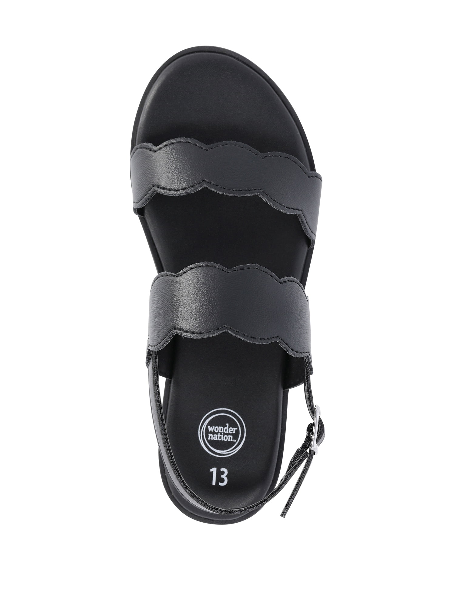 Wonder Nation Girls Two-Strap Slingback Sandals