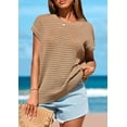 thumbnail image 6 of PRETTYGARDEN Womens Spring Tops Summer Shirts Crochet Cap Sleeve Sweater Pullover Cute Crew Neck Beach Cover Ups, 6 of 8