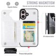 thumbnail image 2 of Funda tipo cartera Wefor para iPhone 16 Plus, cuero PU blanco, 2 of 7