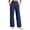 Navy, variant on Vivianyo HD Women's High Waist Wide Leg Yoga Pants, Pleated Stretchable Summer Casual Pants with Pockets, Women's Wine, Sizes S-3XL