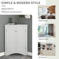 thumbnail image 4 of Corner Cabinet Storage Wooden Triangle Bathroom Storage Cabinet with Adjustable Shelves and Two Doors for Kitchen, Living Room and Hall White, 4 of 6