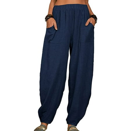 

Lumento Plus Size Women Comfy Tapered Harem Pants Loose Yoga Travel Pajama Lounge Pants High Waist Ankle Pants Long Pants Trousers