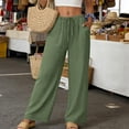 thumbnail image 5 of Nhthy Women's Summer Casual Straight Leg Long Pants, Solid Loose Fit Breathable Full Length Trousers for Everyday Outfits Army Green S, 5 of 9