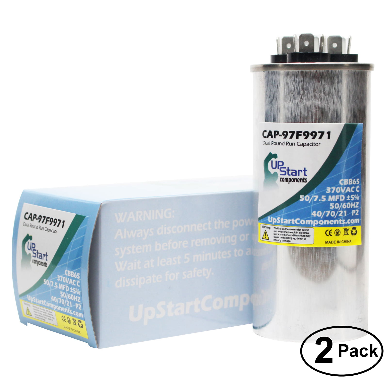 UpStart Components Brand CAP-97F9838 40/5 MFD 440 Volt Dual Round Run Capacitor Replacement for Amana/Goodman CAP050400440RT 