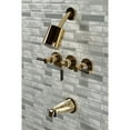 thumbnail image 2 of Kingston Brass KBX8132DKL Kaiser Three-Handle Tub and Shower Faucet, Polished Brass, 2 of 5