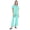 Aqua Blue, variant on Top Pajama Set Women Solid Sleepwear Pj Loungewear 2 Piece Set Nightwear