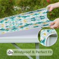 thumbnail image 6 of Square Tablecloth with Elastic Edges 34 * 34 Inch Pioneer Waterproof Watercolor Painting Flowers Table Cover Washable Indoor and Outdoor for Party Kitchen Dinner Banquet Patio Picnic, 6 of 6