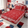 thumbnail image 2 of meiyoeat Classic Flower Zipper Queen Comforter Set with Fitted Sheet and 2 Pillowcases,Paisley Print Zipper Bedding Set For Adults,Red White,Black Reversible,4-Piece, 2 of 7