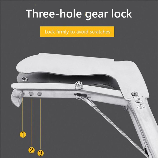 Snake Tongs Stainless Steel Heavy Duty Three Holes Locks Steel Heavy Duty Protection Garbage Clip Adjustment Dual Sides Anti-snkae Clips Type 8