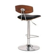 thumbnail image 3 of Erik Adjustable Brown Faux Leather Swivel Barstool with Chrome Base, 3 of 7