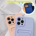 thumbnail image 3 of for iPhone 12 Case with Card Holder [Slim + Protective] Silicone Phone Case iPhone 12 Wallet for Women Men (Purple Blue), 3 of 7