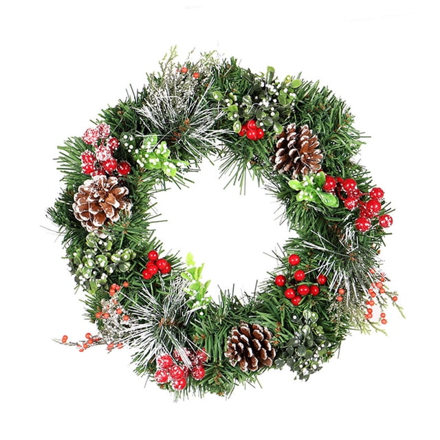 Toystoory Guirnalda de Navidad Piña artificial Bayas rojas Colgando Puerta delantera Ventana Decoraciones Merry Garland Decoración para el hogar para Kits de decoración para fiestas 30 CENTIMETROS Toystoory HA069501-01