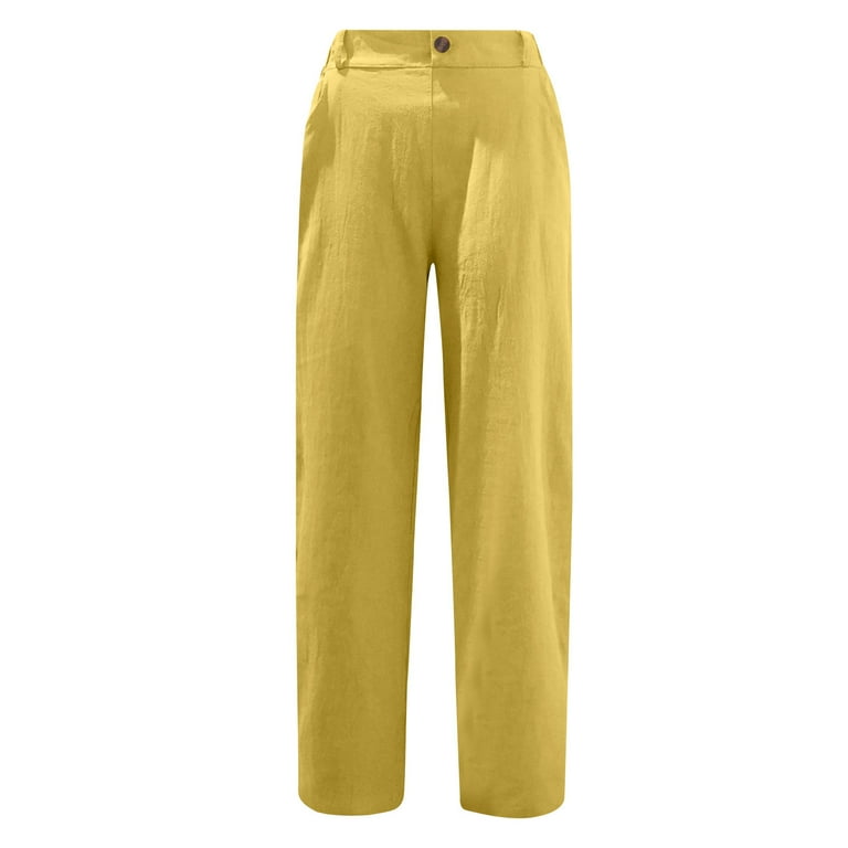 Straight wide leg pants - Light Yellow