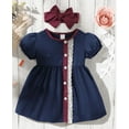 thumbnail image 3 of NZRVAWS Dress For Infant Girls 12 Months Baby Girls Solid Color Lace 18 Months Baby Girls Dress 1PCS Sun Dress,Blue, 3 of 6