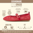 thumbnail image 3 of Cushionaire Gracie Mesh Mary Jane Flats for Women - Breathable Ballet Flats with Adjustable Buckle Strap and Memory Foam Cushioning, 3 of 23