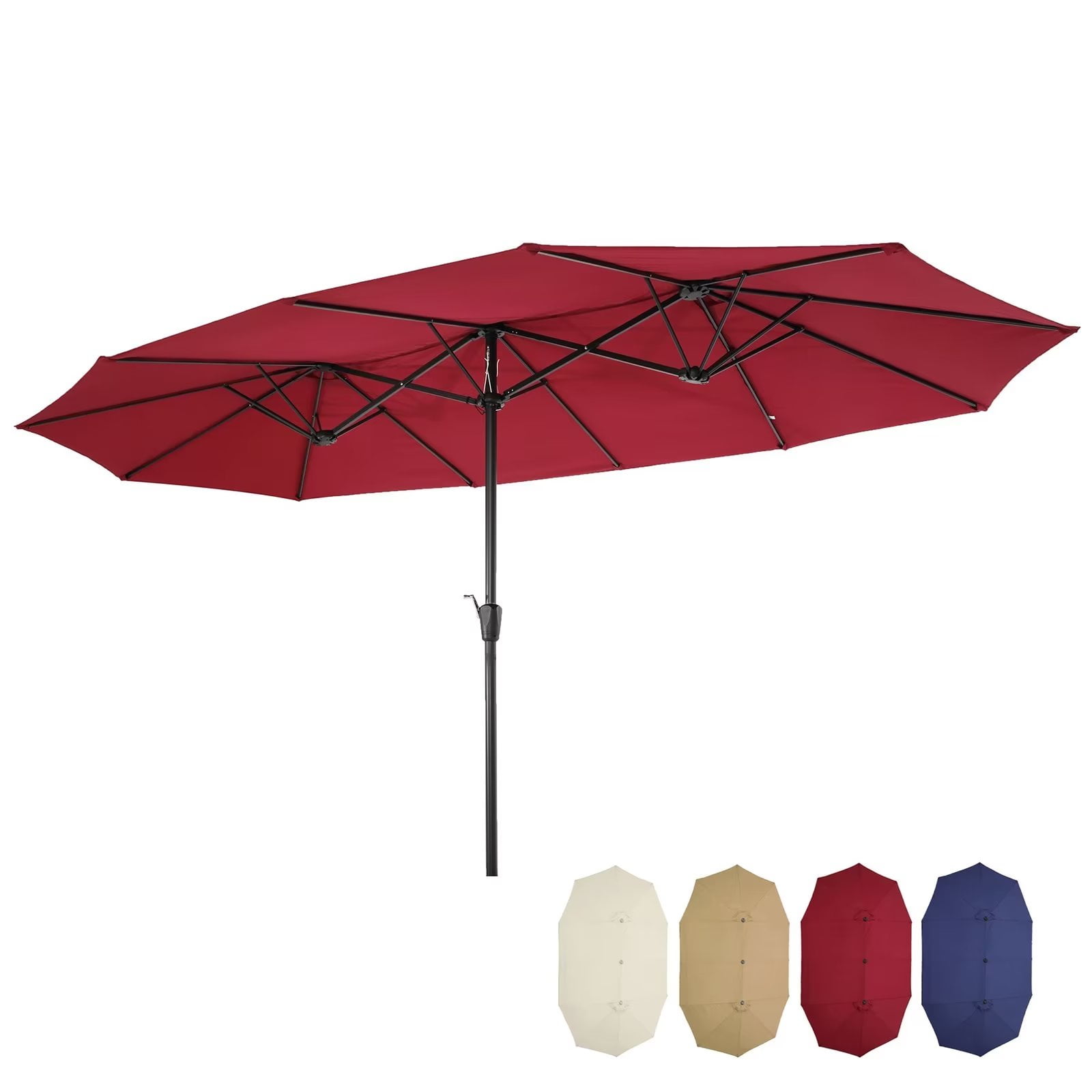 15 Ft x 9 Ft DoubleSided Rectangular Outdoor Patio Umbrella, Pergola