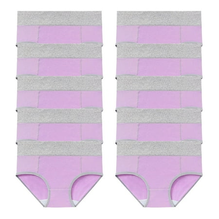 ATOYSOY Women s Underpants Plus Size Hip Lifting Cotton Panties  10 Pack Shapewear Control Briefs Seamless for Ladies Multipack Solid Panty Classic Briefs Comfy Clearance Stretchy Purple L