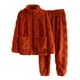 thumbnail image 1 of Gibobby Conjunto pijama mujer invierno Diseñador elegante ropa para el traje Otoño Invierno pijamas a juego unisex camisón de franela(Naranja,M), 1 of 3