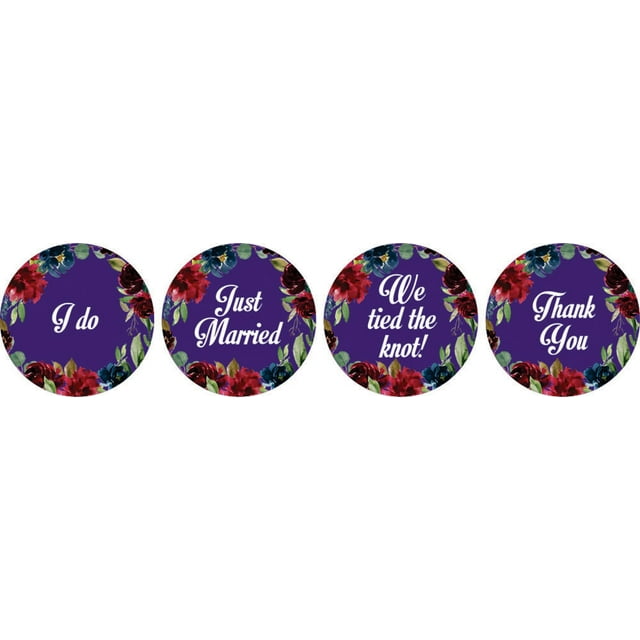 Darling Souvenir DIY Pack Of 190 Pcs Wedding Floral Border Stickers Chocolate Labels-Violet