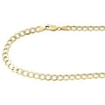 thumbnail image 2 of 10K Yellow Gold 6.5MM Hollow Cuban Curb Necklace Diamond Cut Pave Chain 22", 2 of 3