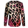 thumbnail image 4 of Jacenvly Christmas T-Shirts for Women Crewneck Sweatshirt Cozy Long Sleeve Shirt Skin-Friendly Leopard Print Valentine'S Day Printed Blouse Casual Tunic Tops Multicolor, 4 of 5